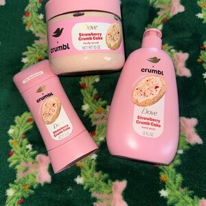 🆕 Dove x Crumbl *Limited Edition* [Strawberry 🍓 Crumb Cake] Body Care 3PCSet 🫧